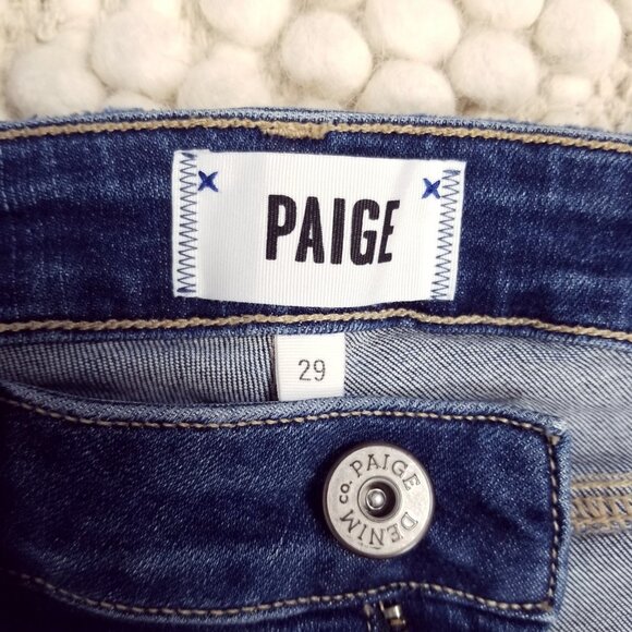 PAIGE skinny jeans Verdugo Transcend Vintage Piped Raw Hem Ankle Sz 29 - Picture 5 of 8